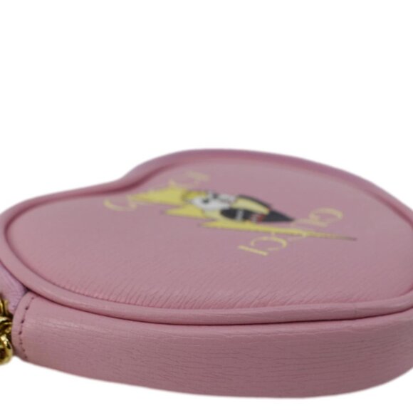 Gucci Bananya Heart Shape Leather Coin Case Pink 701062 - Picture 7 of 12